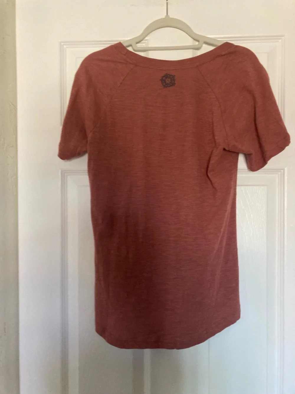 NATURAL LIFE Boho Cotton Tee Shirt - Rust, Folk Flower, Size Medium - Picture 5 of 6
